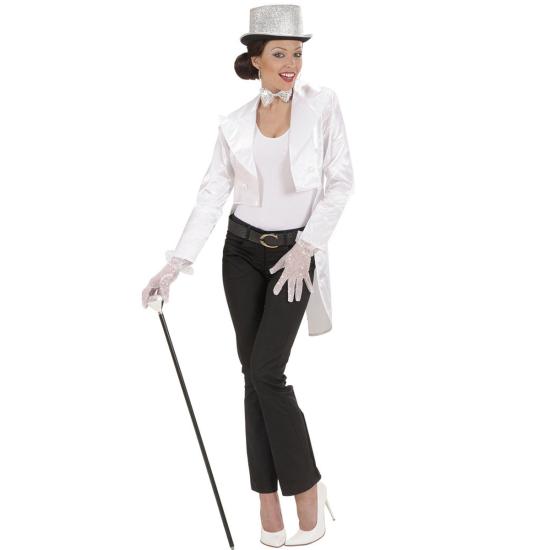 Frac blanco de raso para mujer Frac blanco de raso para mujer