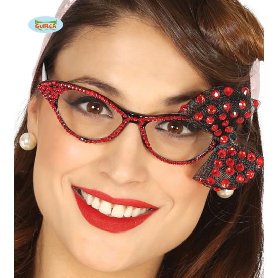 Gafas con Brillantes y Lazo Rojo Gafas con Brillantes y Lazo Rojo