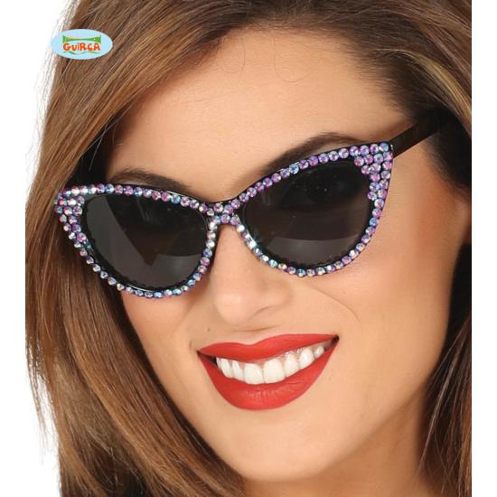 Gafas de rockeras con brillantes morados para adulto Gafas de rockeras con brillantes morados para adulto