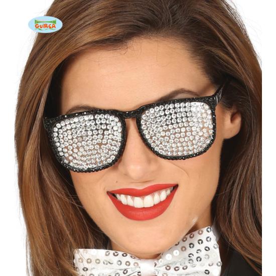 Gafas plateadas con brillantes incrustados Gafas plateadas con brillantes incrustados