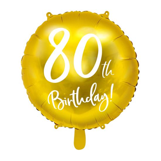 Globo 80 th Birthday dorado (45 cm) Globo 80 th Birthday dorado (45 cm)