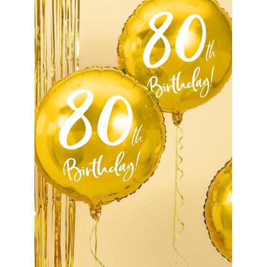 Globo 80 th Birthday dorado (45 cm) Globo 80 th Birthday dorado (45 cm)