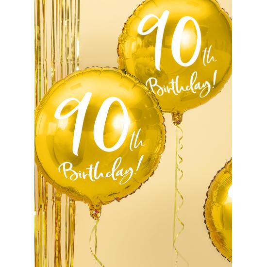 Globo 90 th Birthday dorado (45 cm) Globo 90 th Birthday dorado (45 cm)