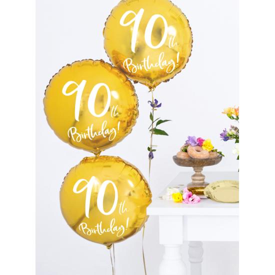 Globo 90 th Birthday dorado (45 cm) Globo 90 th Birthday dorado (45 cm)
