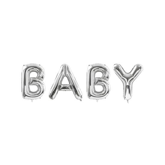 Globo Baby plateado de foil (86 cm) - Baby Shower Collection Globo Baby plateado de foil (86 cm) - Baby Shower Collection