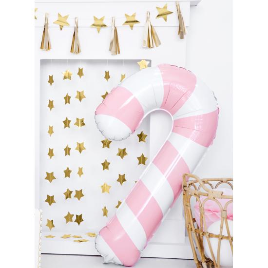 Globo bastón de caramelo rosa y blanco (74 cm) Globo bastón de caramelo rosa y blanco (74 cm)