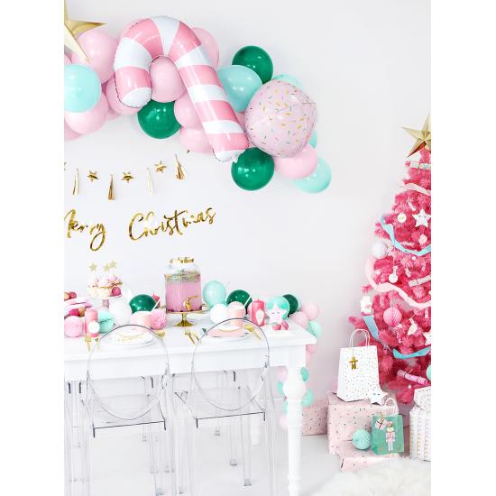 Globo bastón de caramelo rosa y blanco (74 cm) Globo bastón de caramelo rosa y blanco (74 cm)