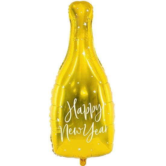 Globo de foil botella "Happy New Year" (32x82 cm) Globo de foil botella "Happy New Year" (32x82 cm)