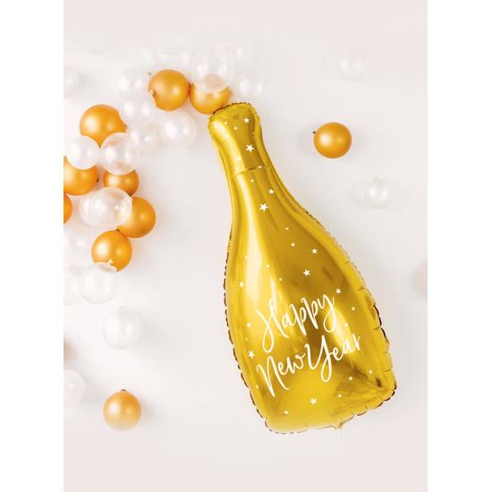 Globo de foil botella "Happy New Year" (32x82 cm) Globo de foil botella "Happy New Year" (32x82 cm)