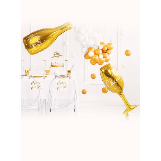 Globo de foil botella "Happy New Year" (32x82 cm) Globo de foil botella "Happy New Year" (32x82 cm)