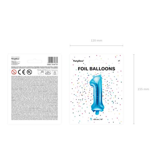 Globo foil "1" azul Globo foil "1" azul