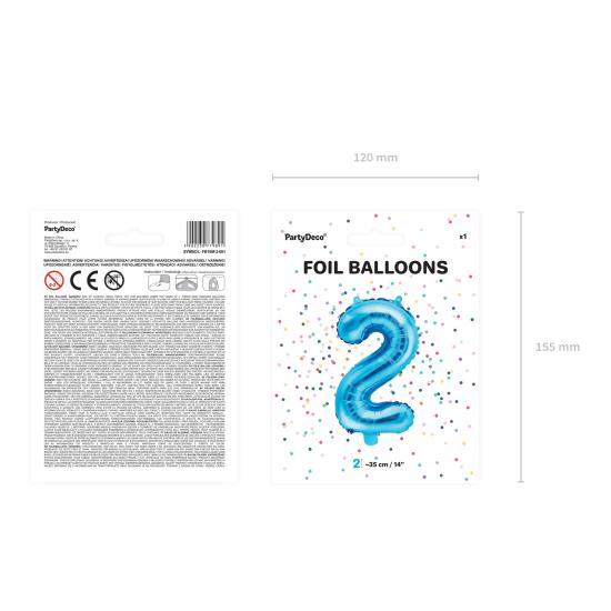 Globo foil "2" azul Globo foil "2" azul