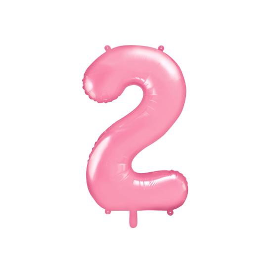 Globo foil "2" en rosa 86 cm Globo foil "2" en rosa 86 cm