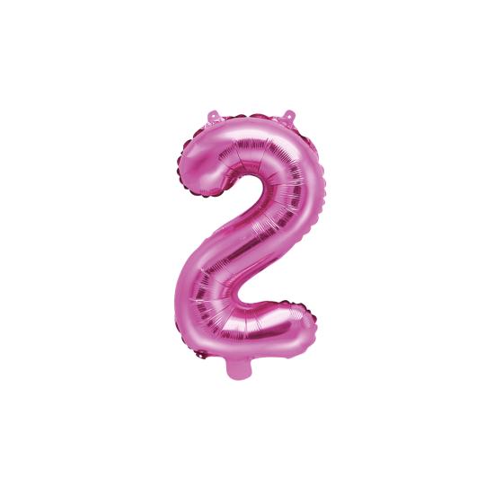 Globo foil "2" rosa oscuro Globo foil "2" rosa oscuro