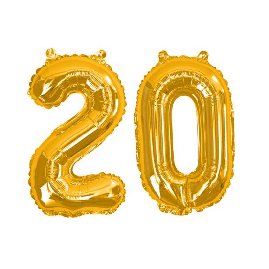 Globo foil "20" en dorado - Glitz & Glamour Black & Gold 40cm Globo foil "20" en dorado - Glitz & Glamour Black & Gold 40cm