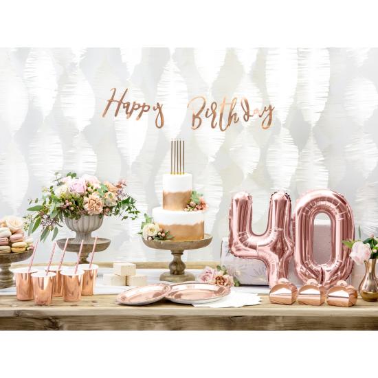 Globo foil "4" oro rosa (35 cm) Globo foil "4" oro rosa (35 cm)