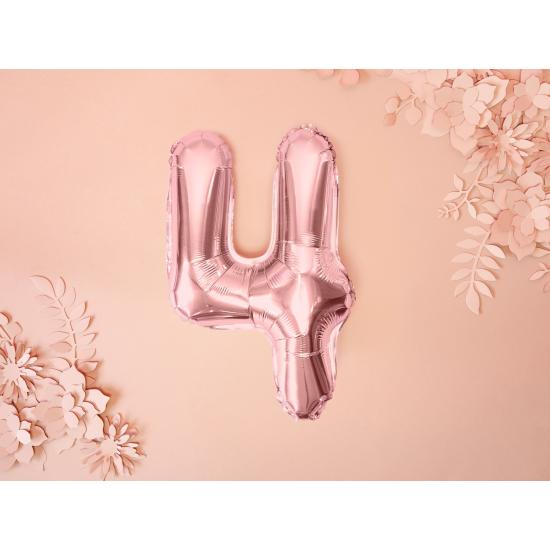 Globo foil "4" oro rosa (35 cm) Globo foil "4" oro rosa (35 cm)