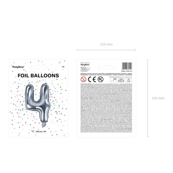 Globo foil "4" plateado Globo foil "4" plateado