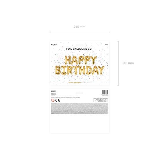Globo foil "Happy Birthday" dorado Globo foil "Happy Birthday" dorado