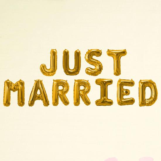 Globo foil "Just married" en dorado - Glitz & Glamour Black & Gold Globo foil "Just married" en dorado - Glitz & Glamour Black & Gold