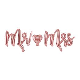 Globo foil "Mr Mrs" oro rosa