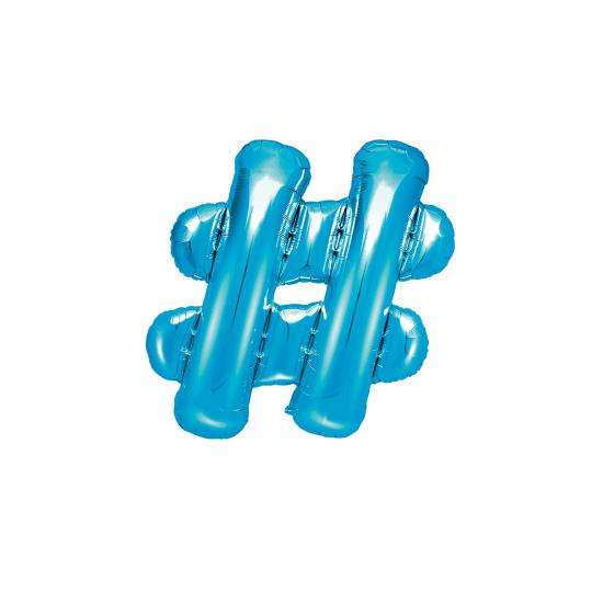 Globo foil hashtag azul Globo foil hashtag azul