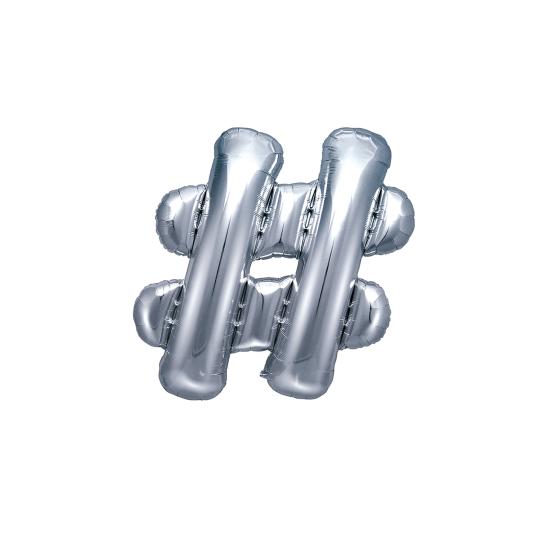 Globo foil hashtag plateado Globo foil hashtag plateado