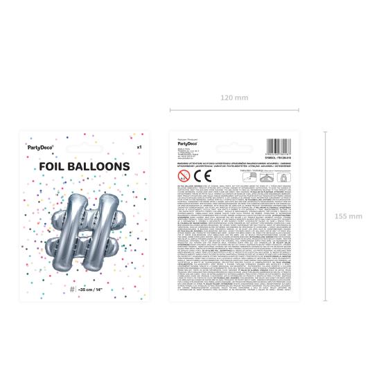 Globo foil hashtag plateado Globo foil hashtag plateado