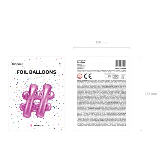 Globo foil hashtag rosa oscuro Globo foil hashtag rosa oscuro
