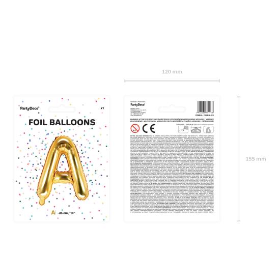 Globo foil letra A dorado Globo foil letra A dorado