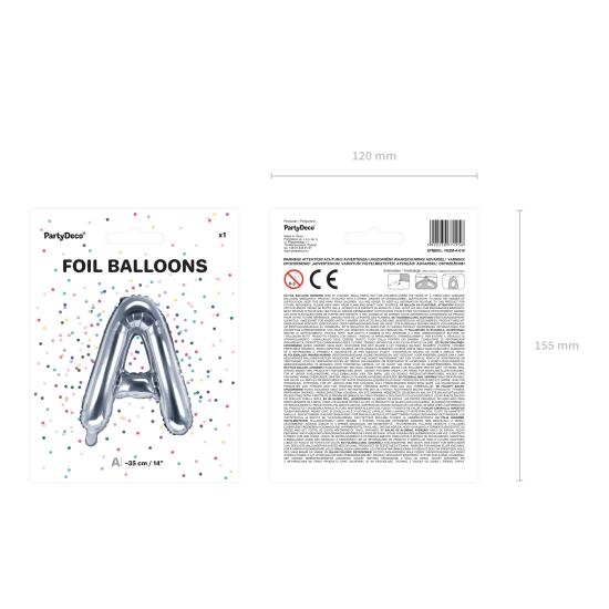 Globo foil letra A plateado Globo foil letra A plateado