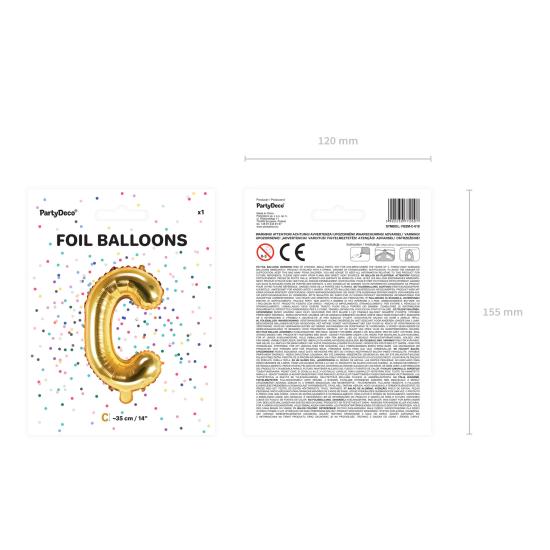 Globo foil letra C dorado Globo foil letra C dorado