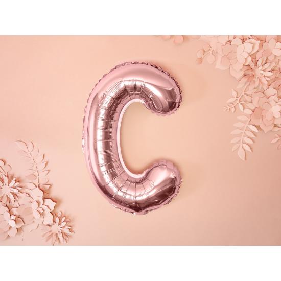Globo foil letra C oro rosa Globo foil letra C oro rosa