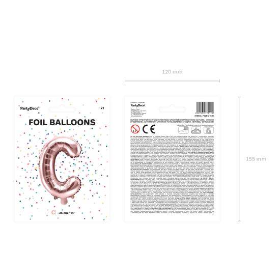 Globo foil letra C oro rosa Globo foil letra C oro rosa