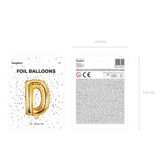 Globo foil letra D dorado Globo foil letra D dorado
