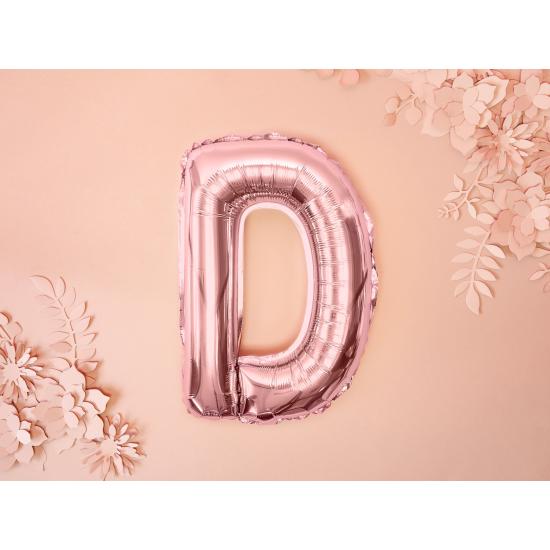 Globo foil letra D oro rosa Globo foil letra D oro rosa