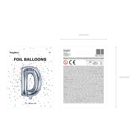 Globo foil letra D plateado Globo foil letra D plateado