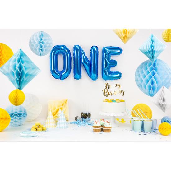 Globo foil letra E azul Globo foil letra E azul