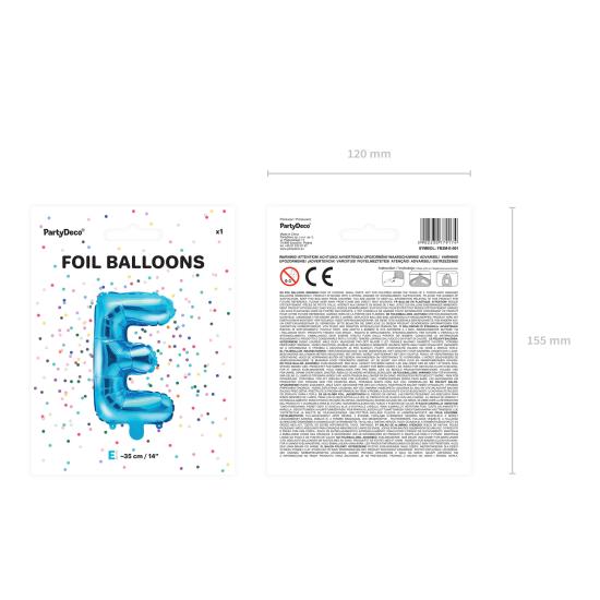 Globo foil letra E azul Globo foil letra E azul
