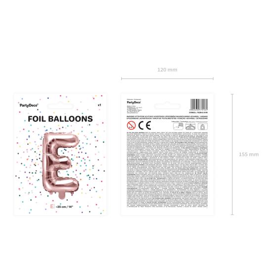 Globo foil letra E oro rosa (35 cm) Globo foil letra E oro rosa (35 cm)