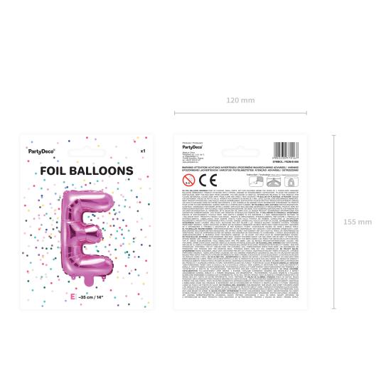 Globo foil letra E rosa oscuro Globo foil letra E rosa oscuro