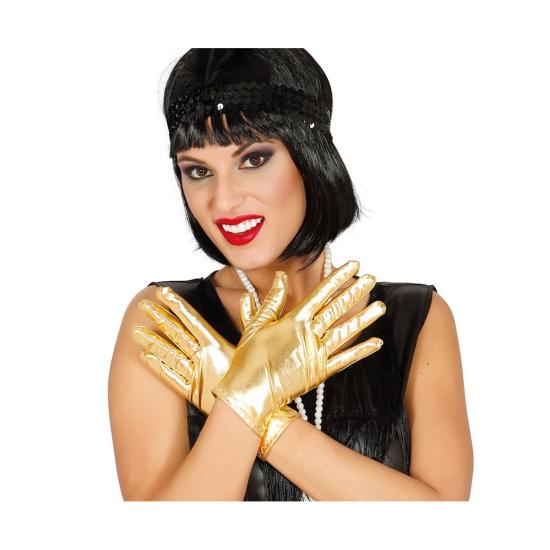 Guantes cortos dorados para adulto ^ Guantes cortos dorados para adulto ^