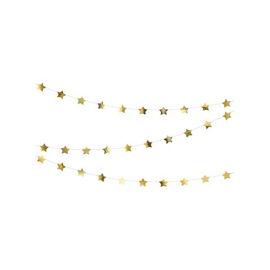 Guirnalda con estrellas doradas (3,6 m) Guirnalda con estrellas doradas (3,6 m)