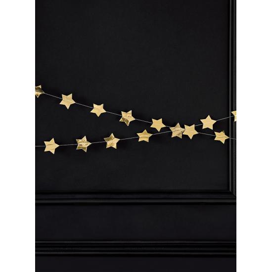 Guirnalda con estrellas doradas (3,6 m) Guirnalda con estrellas doradas (3,6 m)