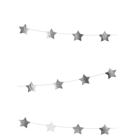 Guirnalda con estrellas plateadas (3,6 m) Guirnalda con estrellas plateadas (3,6 m)