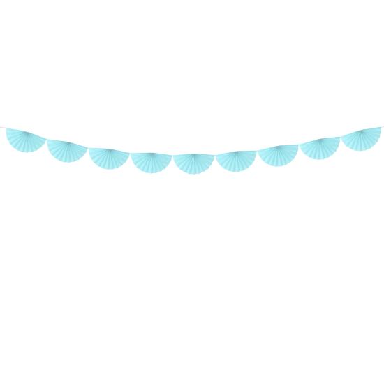 Guirnalda de abanicos de papel decorativos azul cielo Guirnalda de abanicos de papel decorativos azul cielo