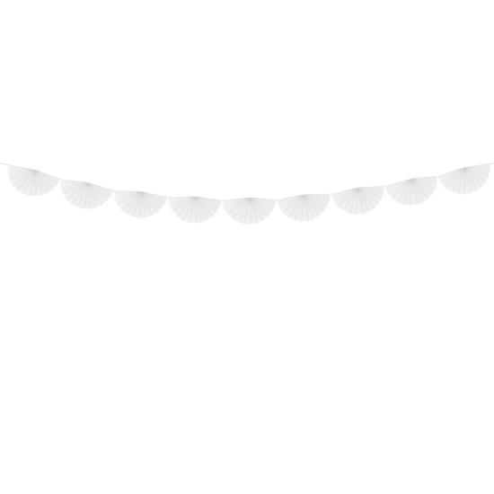 Guirnalda de abanicos de papel decorativos blanco Guirnalda de abanicos de papel decorativos blanco