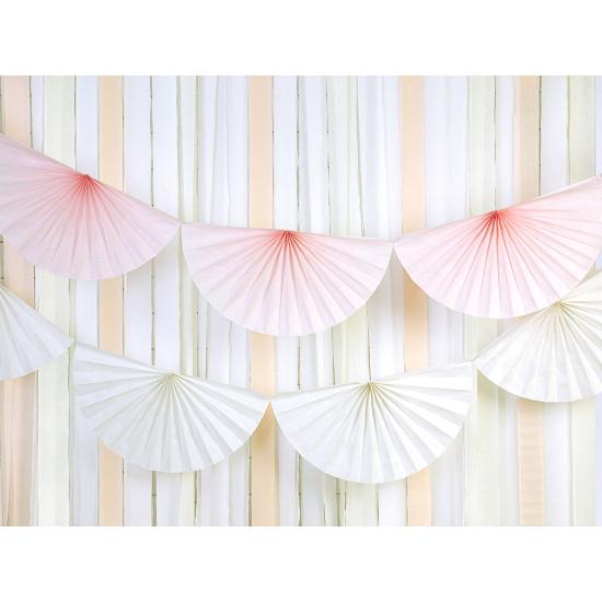 Guirnalda de abanicos de papel decorativos blanco Guirnalda de abanicos de papel decorativos blanco