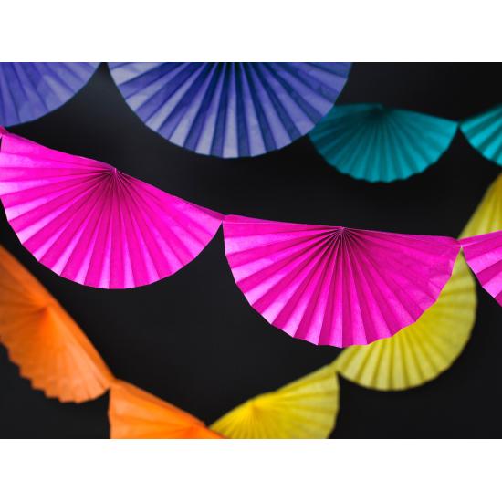 Guirnalda de abanicos de papel decorativos naranja Guirnalda de abanicos de papel decorativos naranja