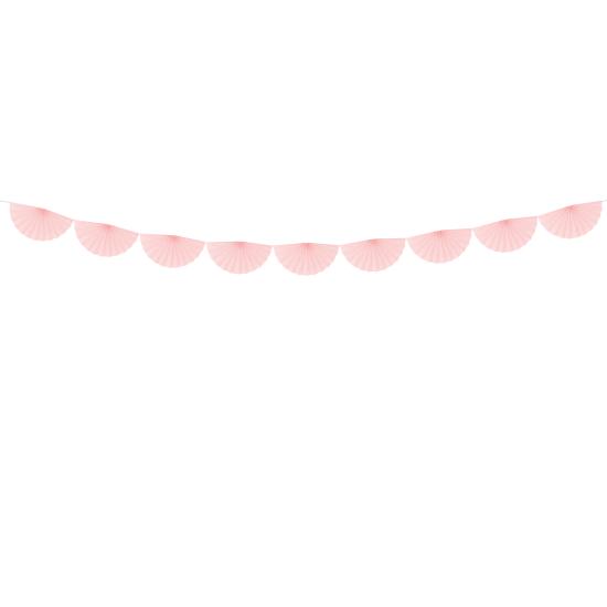 Guirnalda de abanicos de papel decorativos rosa pálido de papel Guirnalda de abanicos de papel decorativos rosa pálido de papel